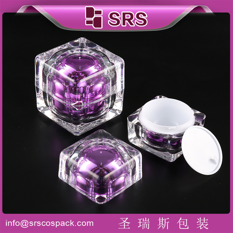 J054 Square acrylic jar 15ml 30ml 50ml cosmetic cream container